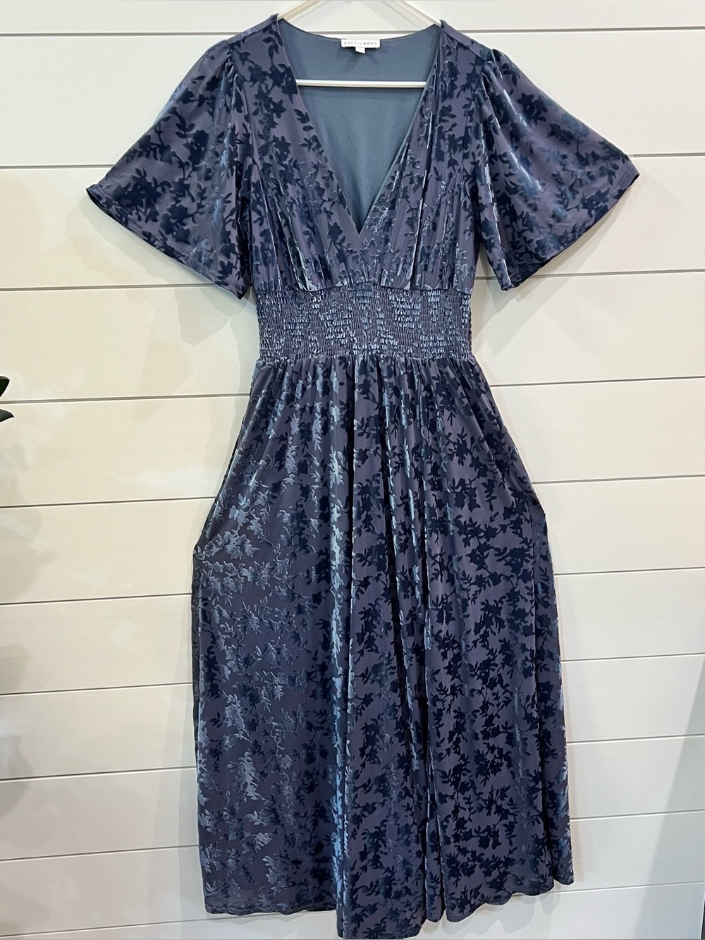 Baltic Born Blue Floral Maxi Dress Veronica slit Stretchy large